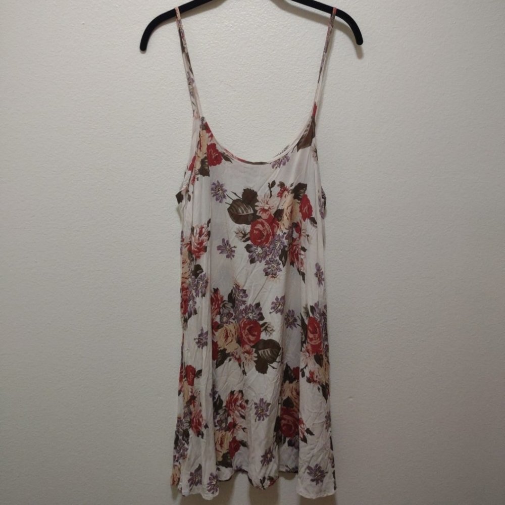 Brandy Melville Cream Floral Mini Dress Small